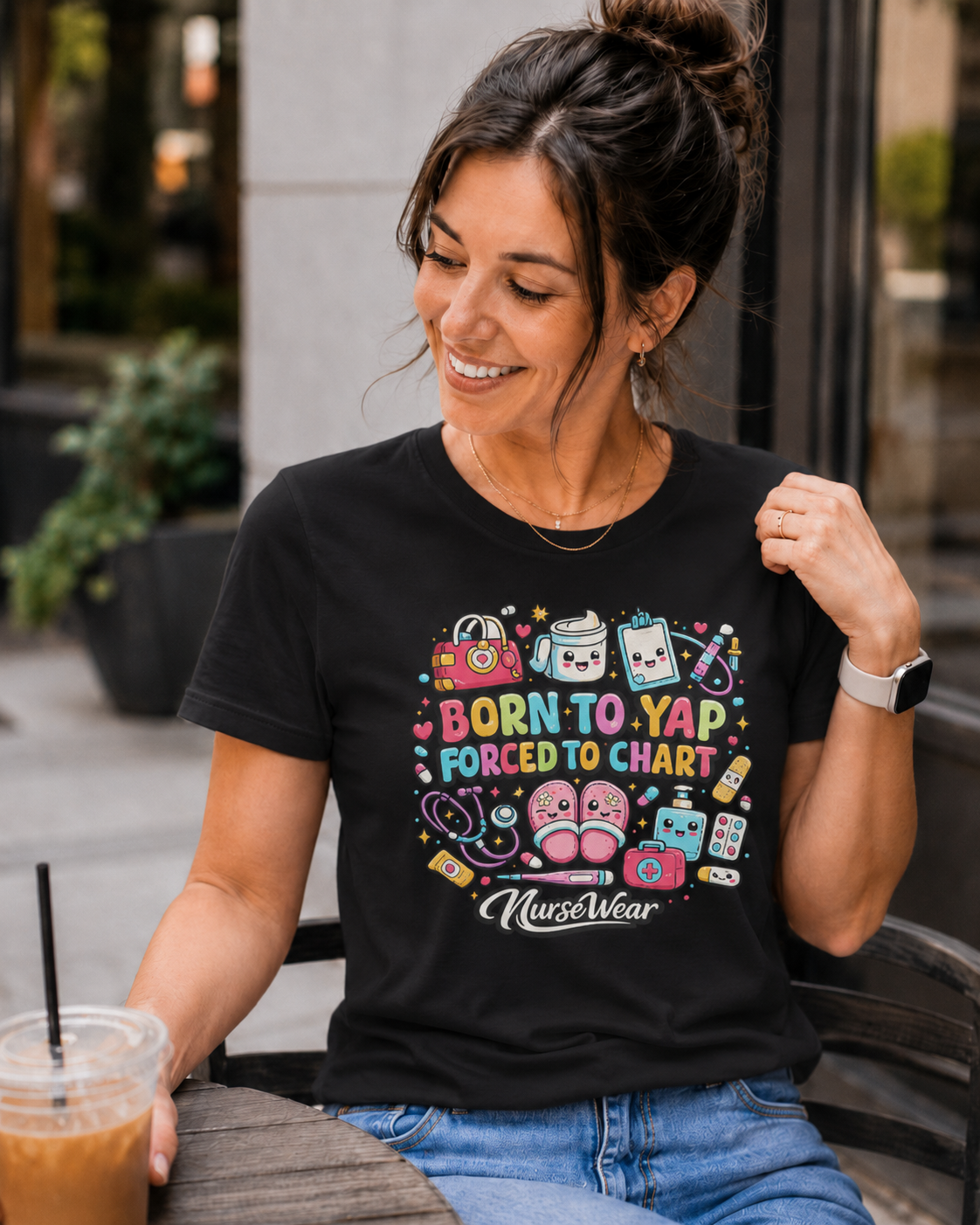 Born to Yap Forced to Chart Funny Nurse Shirt