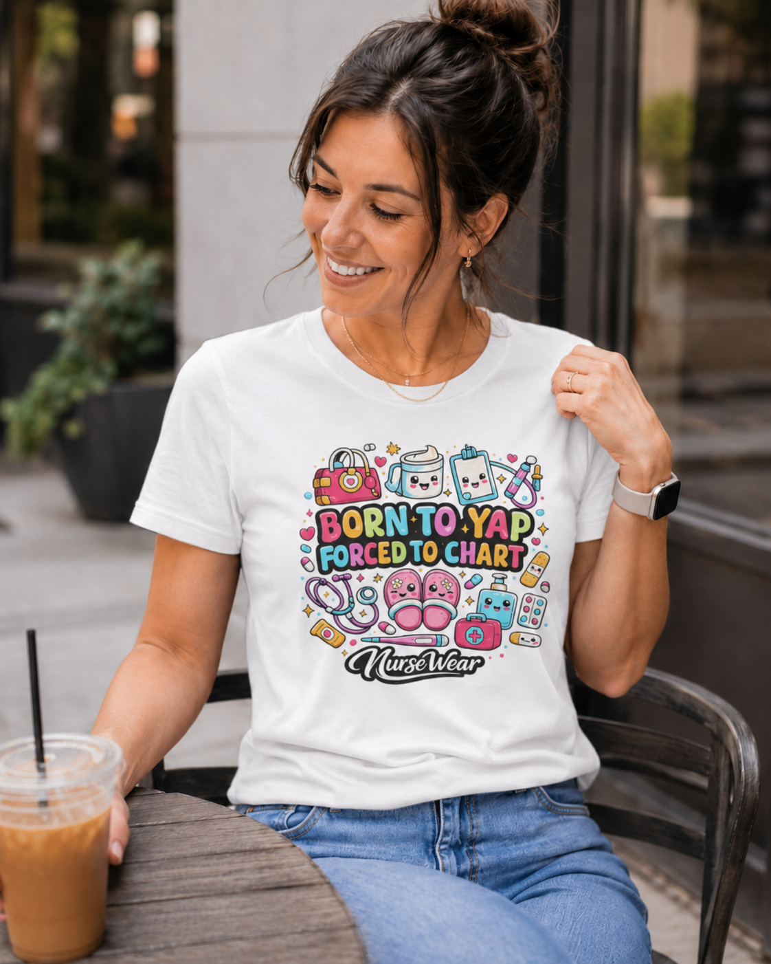 Born to Yap Forced to Chart Funny Nurse Shirt